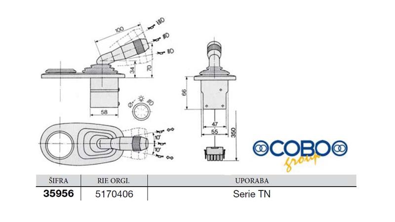 VOLANSKA ROČICA FIAT - NEW HOLLAND Serije TN - 6 konektorjev