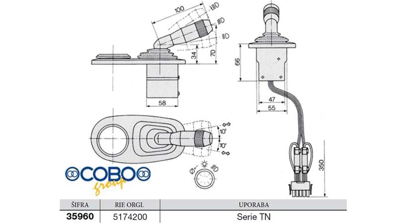 VOLANSKA ROČICA FIAT - NEW HOLLAND Serije TN - 8 konektorjev