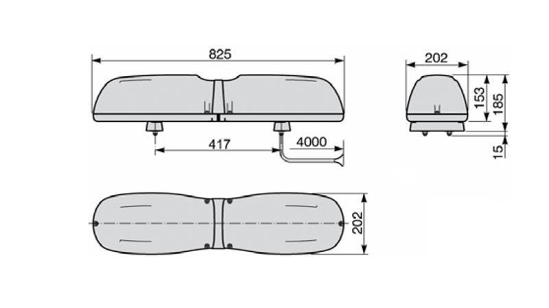 ROTACIJSKA LUČ<br><b><small> 12/24V DOLŽINE 825 mm</small></b>