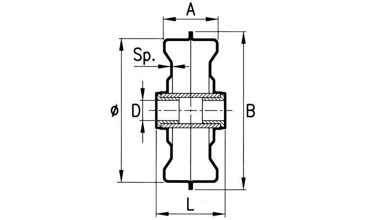KOVINSKO KOLO fi 320 mm Z GREBENOM IN PLASTIČNO PUŠO