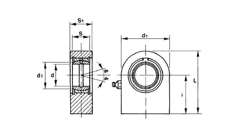 VARILNI OČESNI LEŽAJ Z NASTAVKOM - PLOŠČATI fi 25/45
