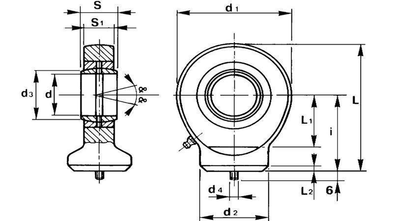 VARILNI OČESNI LEŽAJ Z NASTAVKOM - OKROGEL fi 25/45