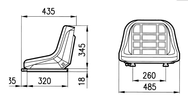 SEDEŽ Z DRSNIMI VODILI  TIP GT50    IZ UMETNEGA USNJA  