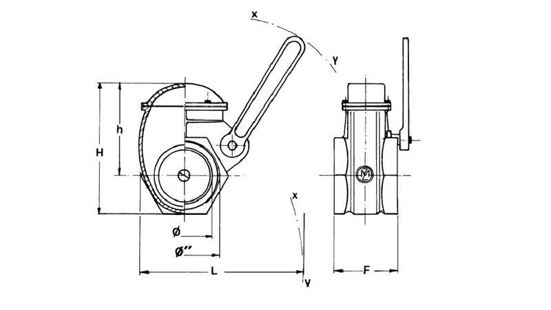 ODPIRALNA LOPUTA Z ROČICO fi 2''