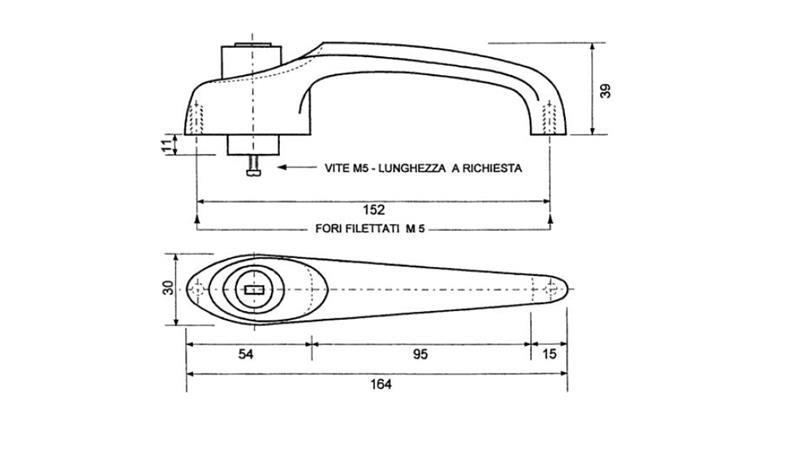 UNIVERZALNI ROČAJ Z GUMBOM IN KLJUČEM