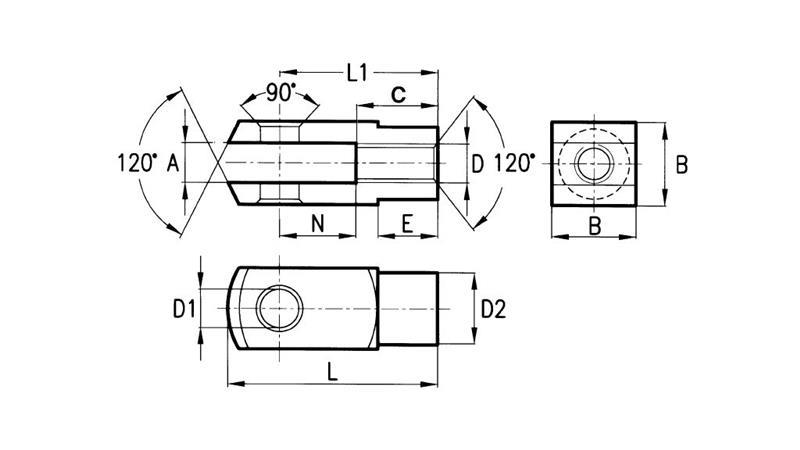 VILIČAST NOSILEC Z LUKNJO M12x1,75 - STANDARD (5kom)