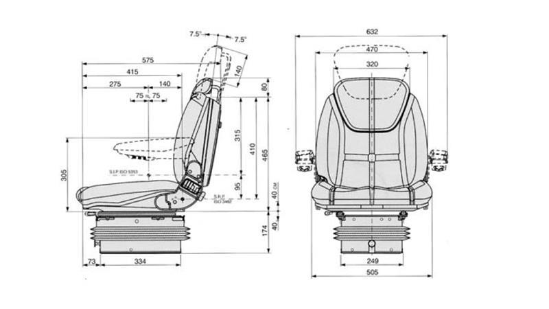 SEDEŽ Z PNEVMATSKIM VZMETENJEM M97 IZ TKANINE