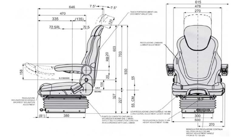SEDEŽ Z MEHANSKIM VZMETENJEM M93 IZ TKANINE
