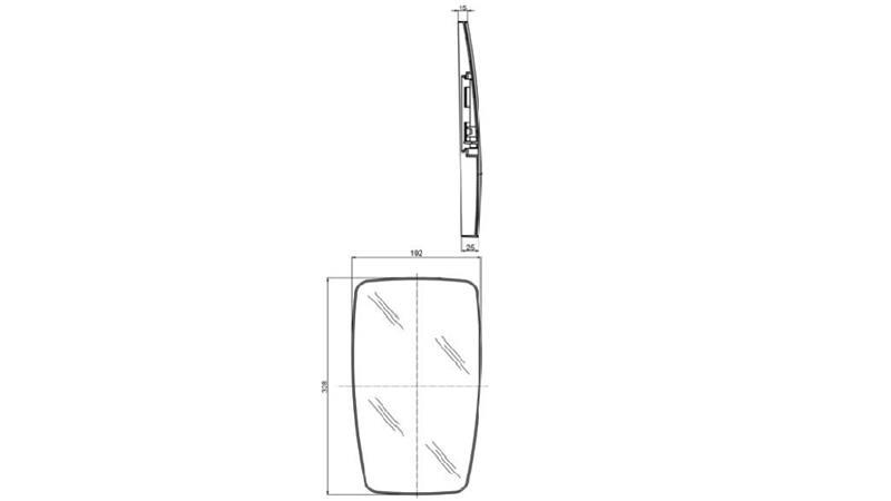 OHIŠJE ZA OGLEDALO Z ODMRZOVANJEM 12V, S STEKLOM