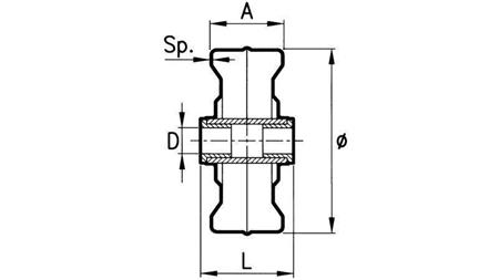 KOVINSKO KOLO S PLASTIČNO PUŠO   fi 250 mm  