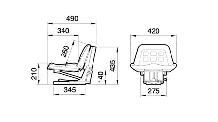 VZMETEN SEDEŽ M2E    Z VODILI IZ FURNIRJA  