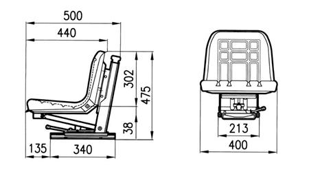 VZMETEN SEDEŽ M2O     Z VODILI IZ UMETNEGA USNJA  