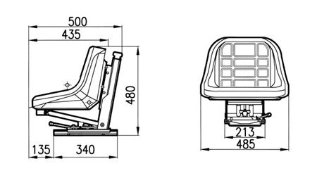 VZMETEN SEDEŽ M2O Z VODILI  TIP GT50    IZ UMETNEGA USNJA  