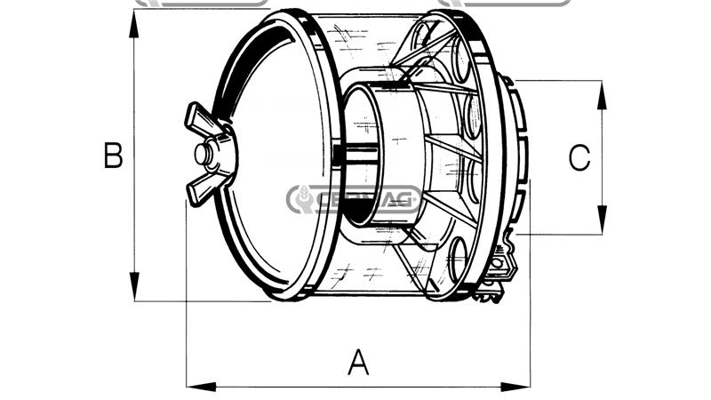 ZRAČNI FILTER Z VODORAVNO MONTAŽO A-123 B-136 C-58