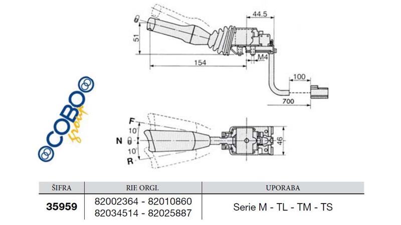 VOLANSKA ROČICA    FIAT - NEW HOLLAND Serije M-TL-TM-TS  