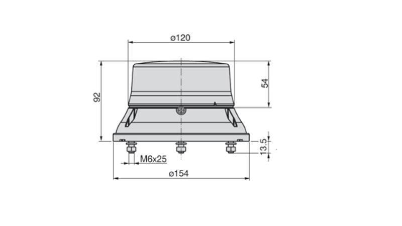 ROTACIJSKA LUČ<br><b><small> 12/24V , PRITRJEVANJE S 3 VIJAKI </small></b>