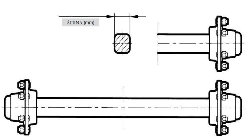 OSOVINA Z 6 VIJAKI    70mm - 6000kg  