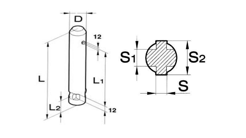 KLIN VAROVALNI     MOŠKI fi 22/130 mm  