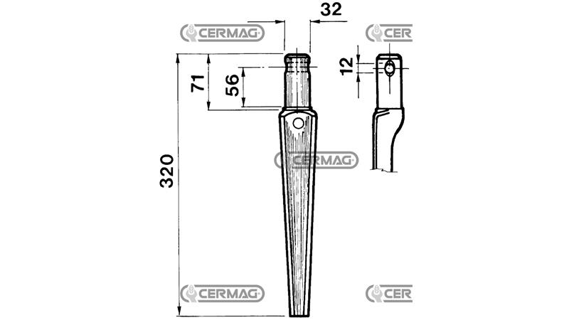 NOŽ ZA VRTAVKASTO BRANO PEGORARO Ø 32 mm