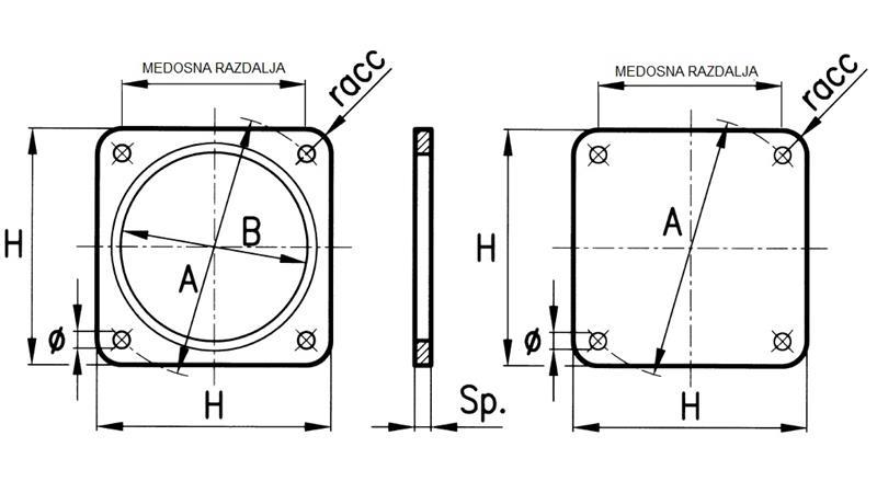 KVADRATNA PRIROBNICA    ZA BATNI VENTIL  fi  CEVI 6''  