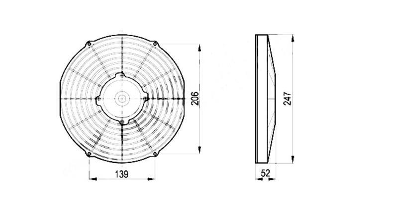 VENTILATOR    fi 225 mm VLEČNI - 12 V  