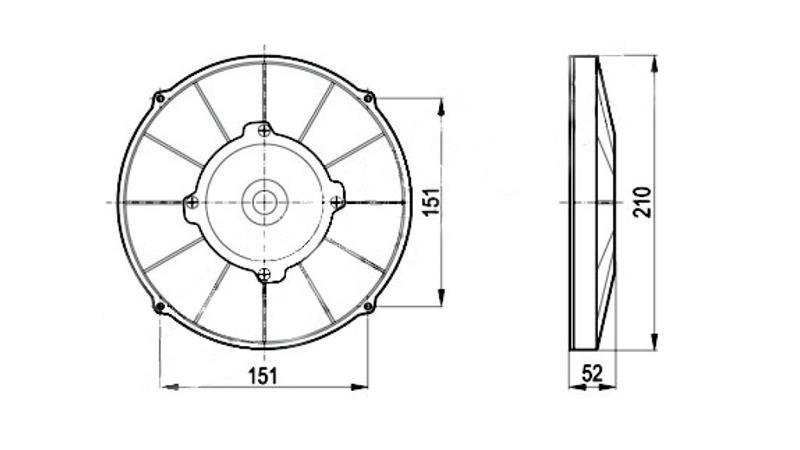 VENTILATOR    fi 190 mm VLEČNI - 24V  