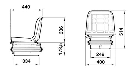 SEDEŽ  Z VZMETENJEM TIP GT60   <br><b><small> IZ TKANINE </small></b>