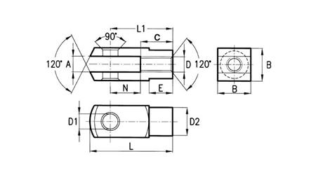 VILIČAST NOSILEC Z LUKNJO M16x2 - STANDARD (5kom)