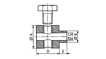 KOTNI PRIKLJUČEK ZA PLETENICO M5x8 fi 4 (50kom)