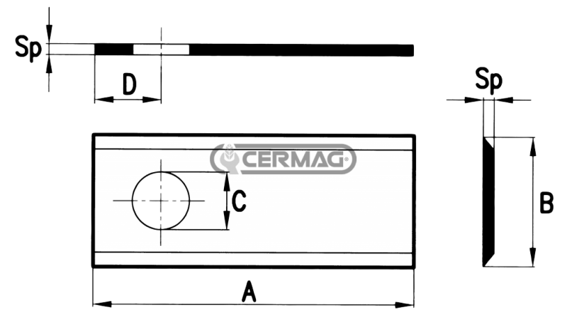 RAVNI NOŽI ZA ROTACIJSKO 98x40 (25kom)