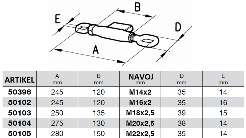 NAPENJALEC 18x2,5/250 mm