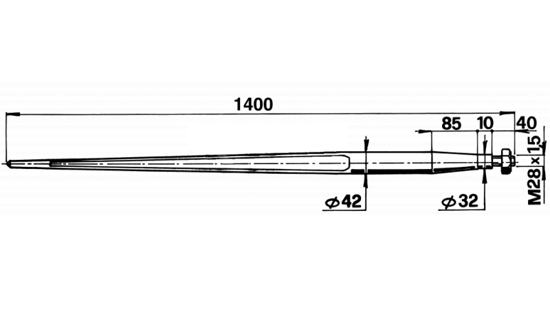 ŠPICA ZA BELE 42x1400mm