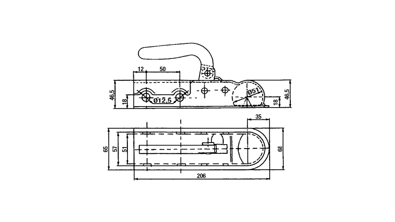 VLEČNA KLJUKA ZA AVTO PRIKOLICO OKROGLA fi 50 mm