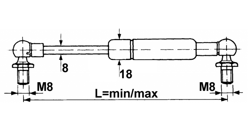 PLINSKI AMORTIZER Lmin 285 Lmax 485 F200