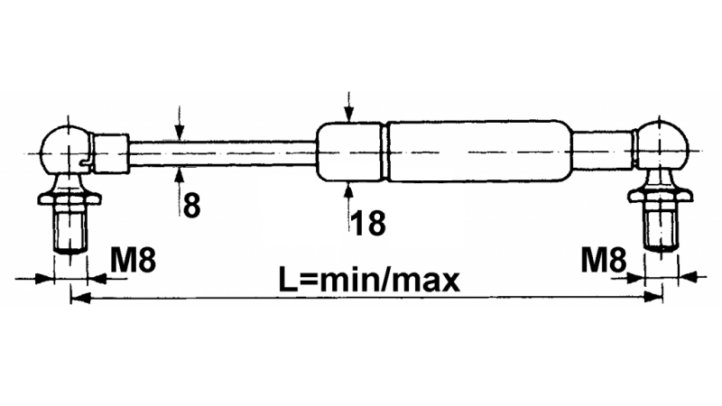 PLINSKI AMORTIZER Lmin 265 Lmax 445 F200