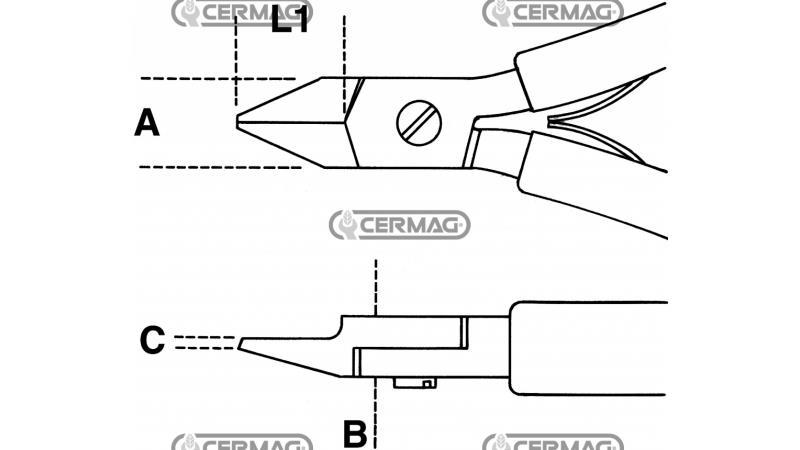 L1 = 11 mm
A = 10 mm,
B = 10 mm
C =  0,5 mm 