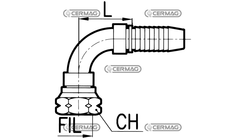 FITING 90° - ŽENSKI<BR/><B><SMALL>3/4