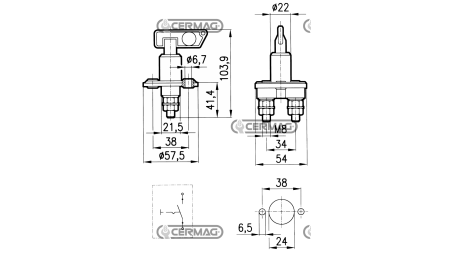 GLAVNO STIKALO    Z ENOJNIM POLOM IN SNEMLJIVO ROČICO  