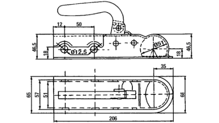 VLEČNA KLJUKA ZA AVTO PRIKOLICO    OKROGLA fi 50 mm  