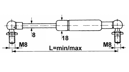 PLINSKI AMORTIZER     Lmin 285 Lmax 485 F200  