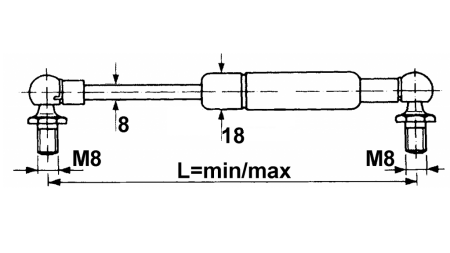 PLINSKI AMORTIZER     Lmin 305 Lmax 525 F350  