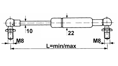 PLINSKI AMORTIZER     Lmin 435 Lmax 785 F900  