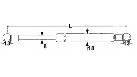 PLINSKI AMORTIZER CASE    Lmin 184 Lmax 248 F350  