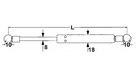 PLINSKI AMORTIZER    Lmin 335 Lmax 585  