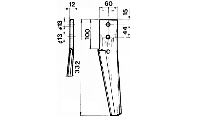 NOŽ ZA VRTAVKASTO BRANO MASCHIO LEVI 60x12mm