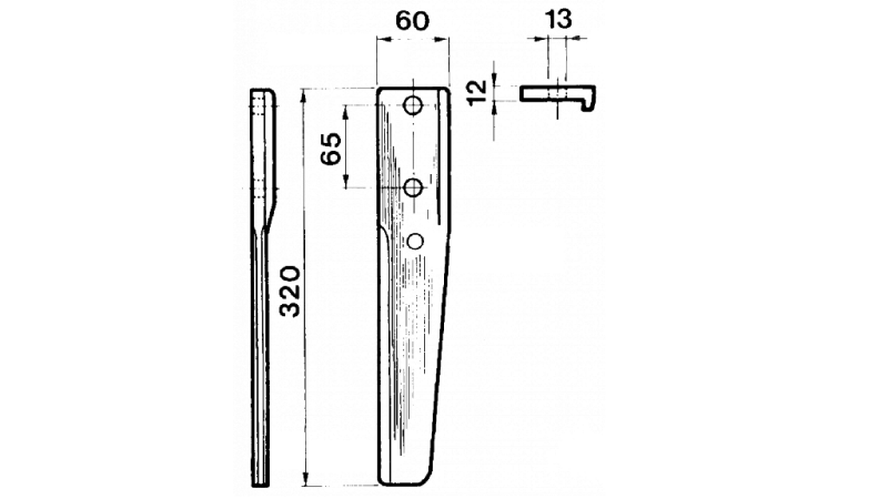 NOŽ ZA VRTAVKASTO BRANO BREVIGLIERI DESNI TB422