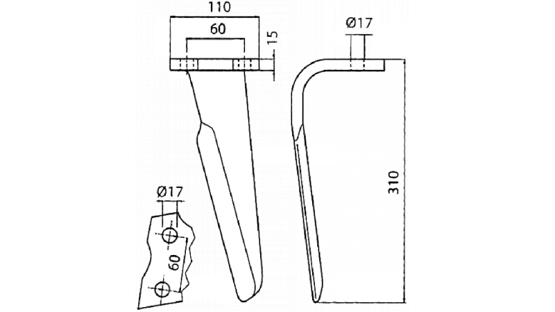NOŽ ZA VRTAVKASTO BRANO ALPEGO DESNI DH 03000
