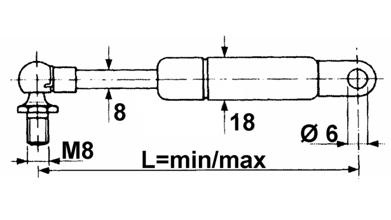 PLINSKI AMORTIZER KABINA BRIEDA Lmin 215 Lmax360