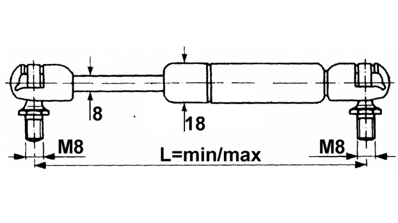 PLINSKI AMORTIZER KABINA BRIEDA Lmin 250 Lmax 400 F100