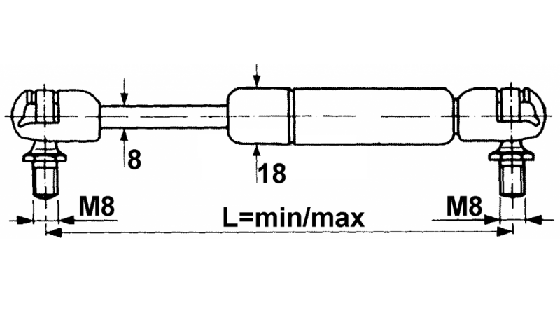 PLINSKI AMORTIZER Lmin 430 Lmax 780